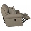 Catnapper Eastland Lay Flat Reclining Sofa in Gray Fabric with Accent Pillows