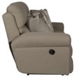 Catnapper Eastland Lay Flat Reclining Sofa in Gray Fabric with Accent Pillows