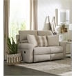 Catnapper Eastland Lay Flat Reclining Loveseat in Beige Polyester Fabric