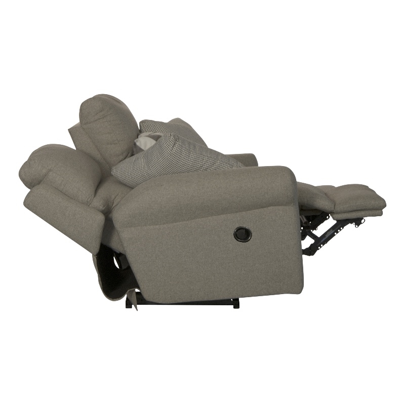 Catnapper Eastland Lay Flat Reclining Loveseat in Gray Polyester Fabric