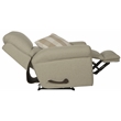 Catnapper Eastland Glider Recliner in Beige Polyester Fabric with Accent Pillow
