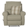 Catnapper Eastland Glider Recliner in Beige Polyester Fabric with Accent Pillow