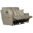 Catnapper Eastland Lay Flat Reclining Loveseat in Beige Polyester Fabric