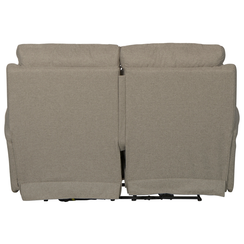 Catnapper Eastland Lay Flat Reclining Loveseat in Gray Polyester Fabric