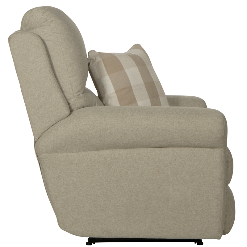 Catnapper Eastland Power Recliner in Beige Polyester Fabric with Accent Pillow