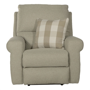 catnapper eastland power recliner in beige polyester fabric with accent pillow