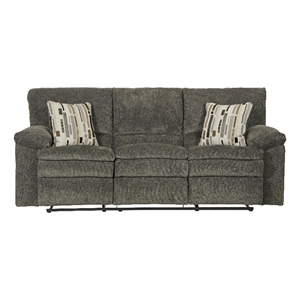 Catnapper Maxim Power Reclining Sofa in Soft Charcoal Gray Polyester Fabric
