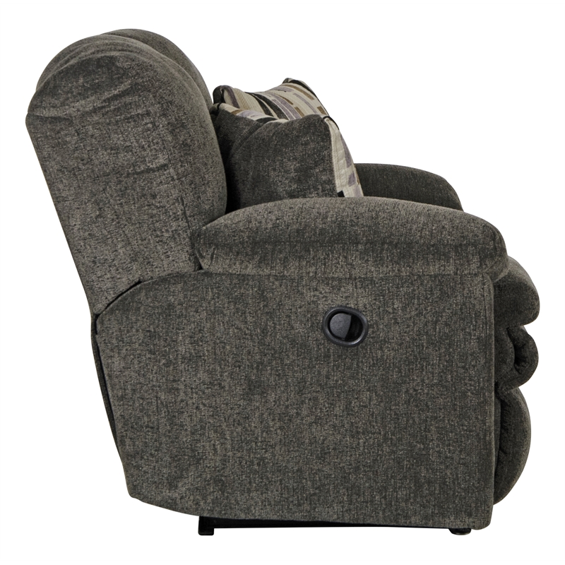Catnapper Maxim Dual Reclining Loveseat in Soft Charcoal Gray Polyester Fabric
