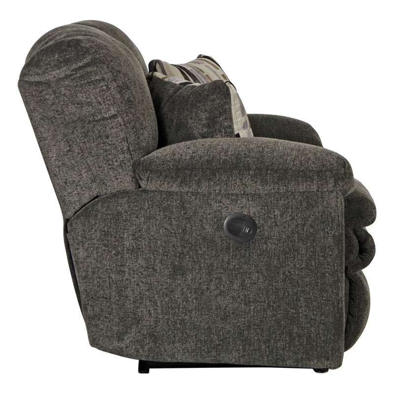 Catnapper Maxim Power Reclining Loveseat in Soft Charcoal Gray Polyester Fabric