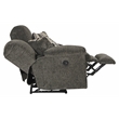 Catnapper Maxim Power Reclining Loveseat in Soft Charcoal Gray Polyester Fabric