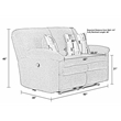 Catnapper Maxim Power Reclining Loveseat in Soft Charcoal Gray Polyester Fabric