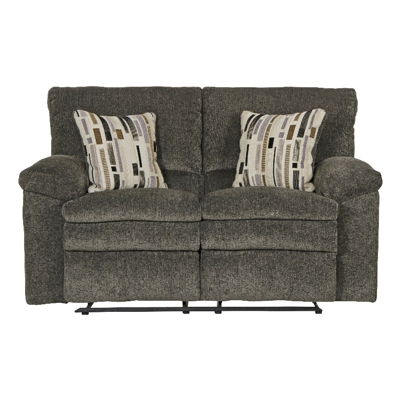 Catnapper Maxim Power Reclining Loveseat in Soft Charcoal Gray Polyester Fabric