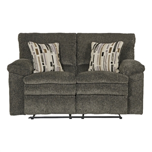 catnapper maxim power reclining loveseat in soft charcoal gray polyester fabric