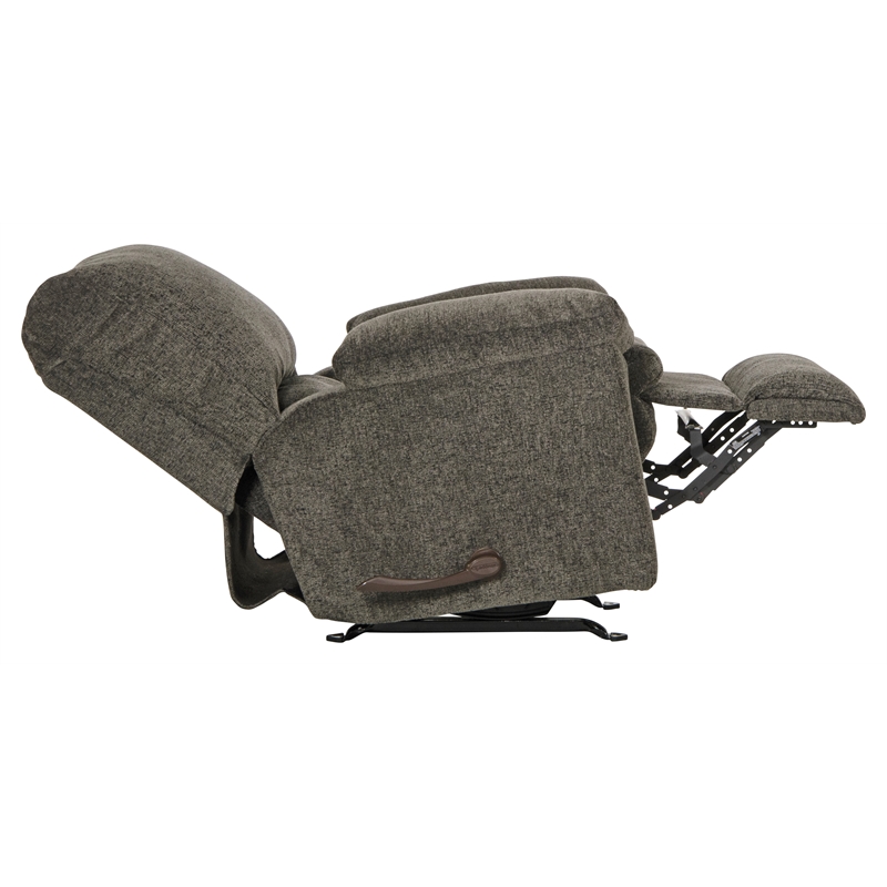 Catnapper Maxim Rocker Recliner in Soft Charcoal Gray Polyester Fabric