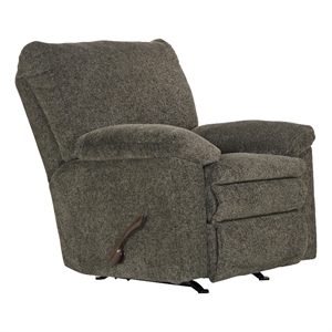 catnapper maxim rocker recliner in soft charcoal gray polyester fabric