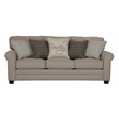 Hardy 3 Seat Farmhouse Casual Sofa in Gray Fabric with Accent Pillows