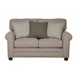 Hardy Farmhouse Casual Loveseat in Gray Fabric with Decorative Accent Pillows