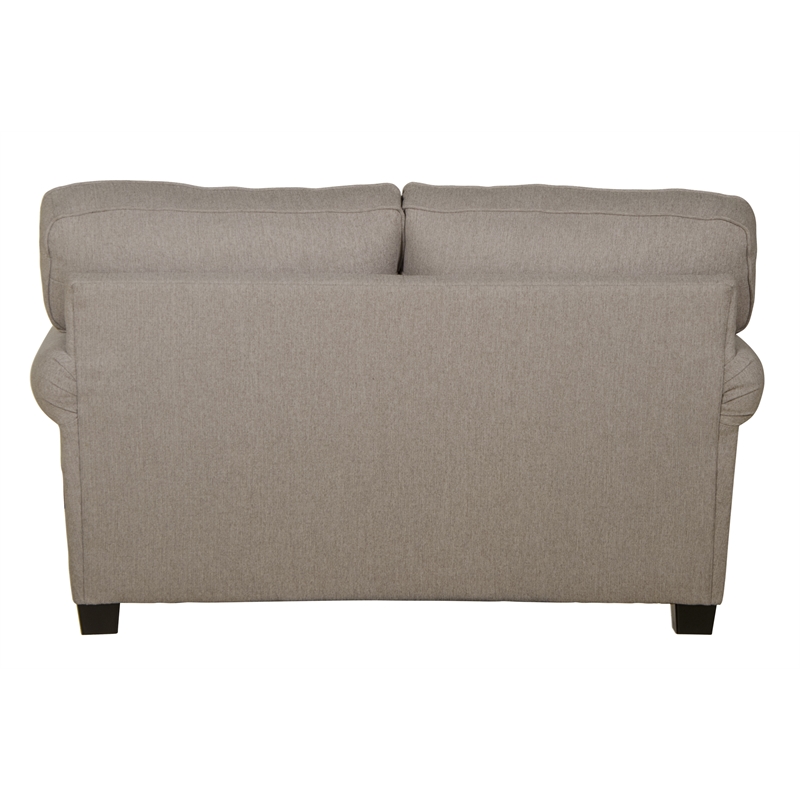 Hardy Farmhouse Casual Loveseat in Gray Fabric with Decorative Accent Pillows