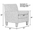 Hardy Accent Chair in Patterned Gray Fabric with Reversible Seat Cushion