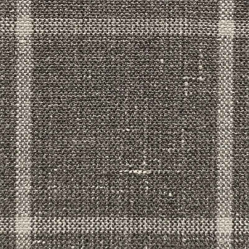 Hardy 41 Inch Square Cocktail Ottoman in Gray Box Pattern Fabric