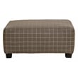 Hardy 41 Inch Square Cocktail Ottoman in Gray Box Pattern Fabric