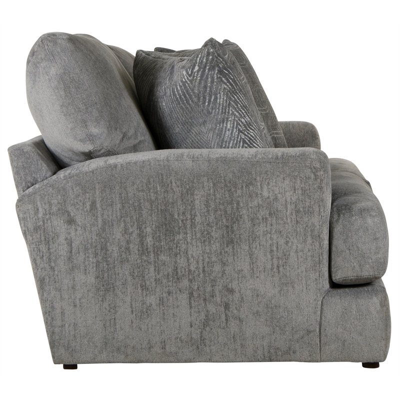 Catnapper Jefferson Two Seat Sofa with Cuddler Cushions in Gray Polyester Fabric