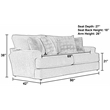 Catnapper Jefferson Two Seat Sofa with Cuddler Cushions in Gray Polyester Fabric