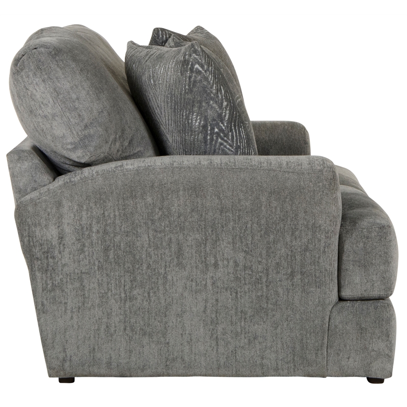Catnapper Jefferson Loveseat with Cuddler Cushions in Gray Polyester Fabric