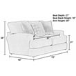 Catnapper Jefferson Loveseat with Cuddler Cushions in Gray Polyester Fabric