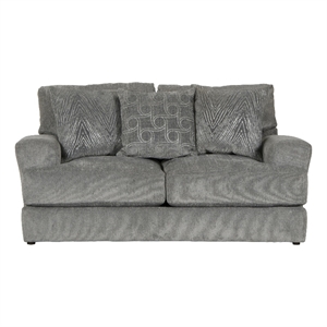catnapper jefferson loveseat with cuddler cushions in gray polyester fabric