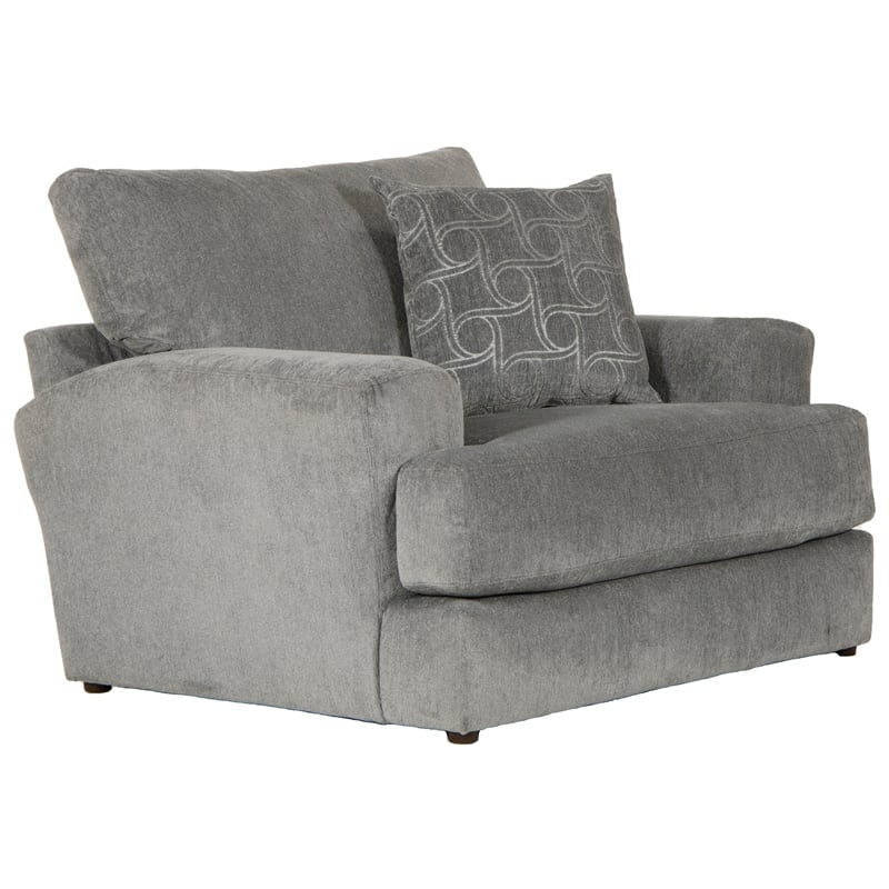 Catnapper Jefferson Chair & 1/2 with Cuddler Cushion in Gray Polyester Fabric