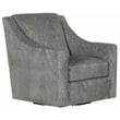 Catnapper Jefferson Swivel Accent Chair in Gray Polyester Fabric