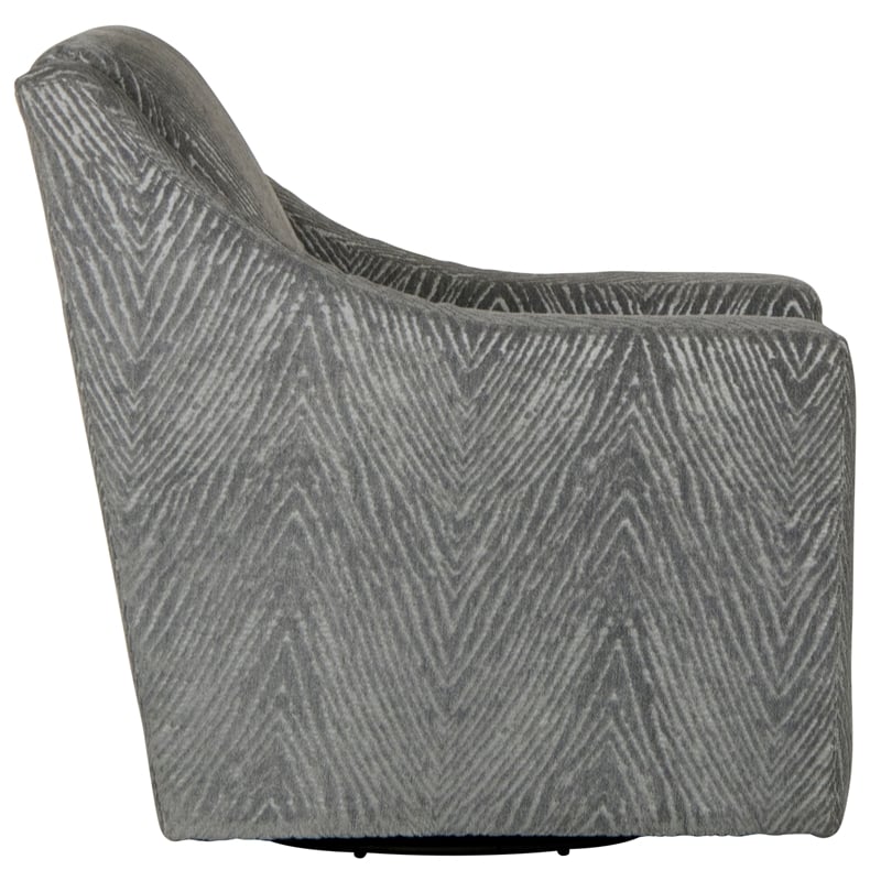 Catnapper Jefferson Swivel Accent Chair in Gray Polyester Fabric