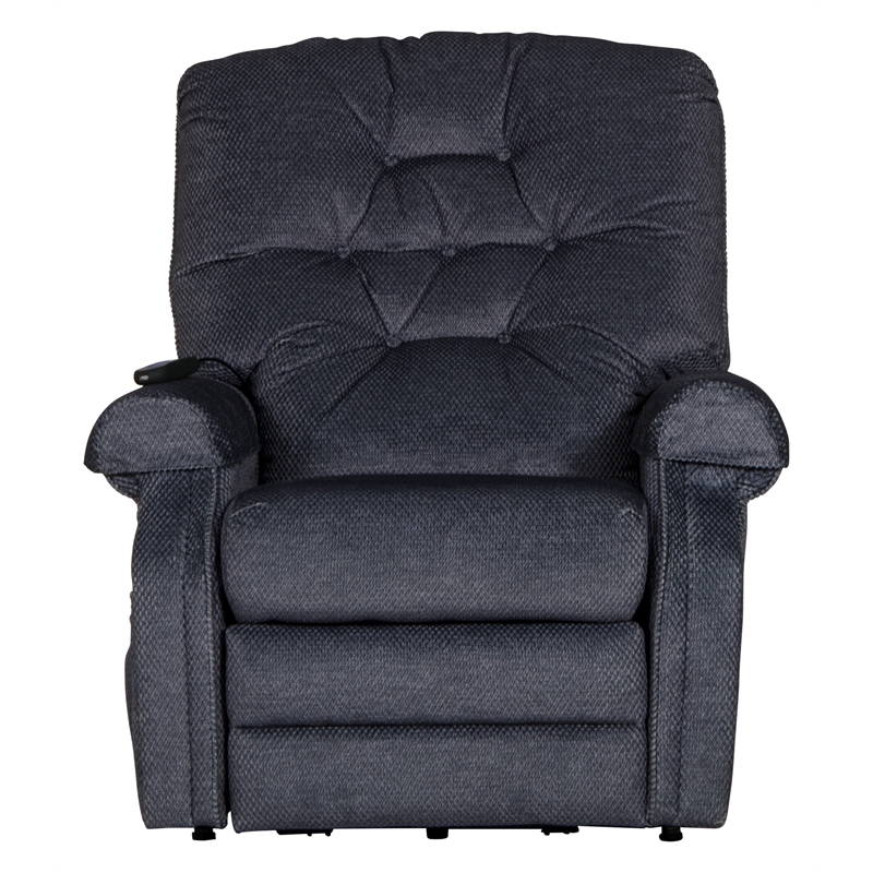 Catnapper Alger Power Lift Assist Lay Flat Recliner in Blue Polyester Fabric