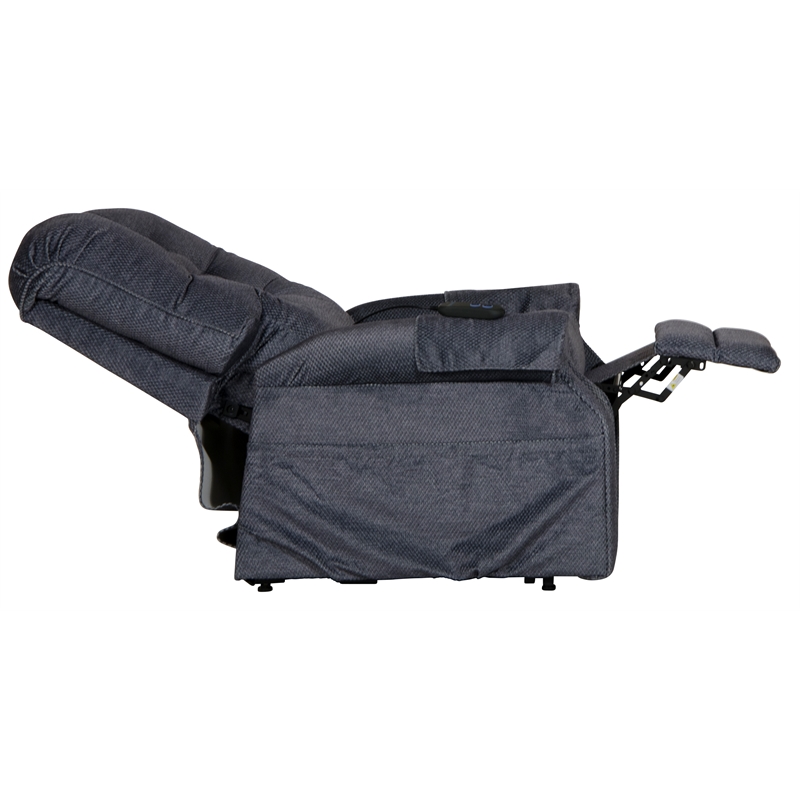 Catnapper Alger Power Lift Assist Lay Flat Recliner in Blue Polyester Fabric