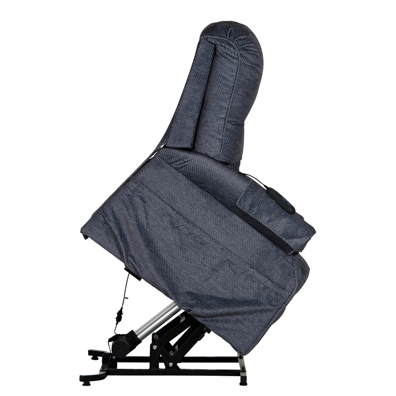 Catnapper Alger Power Lift Assist Lay Flat Recliner in Blue Polyester Fabric