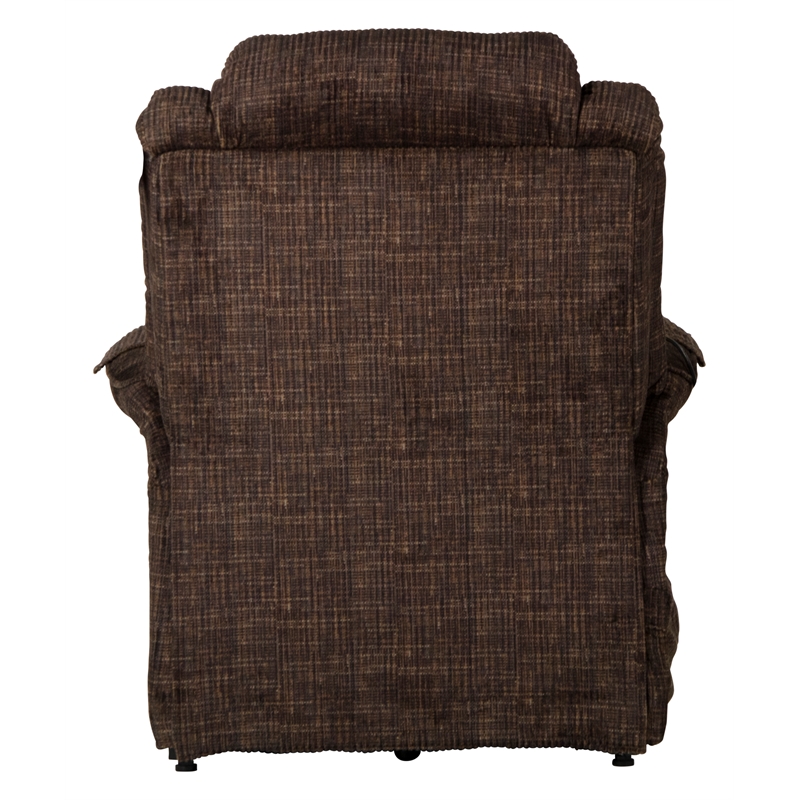 Catnapper Buckner Power Lift Assist Recliner in Brown Polyester Fabric
