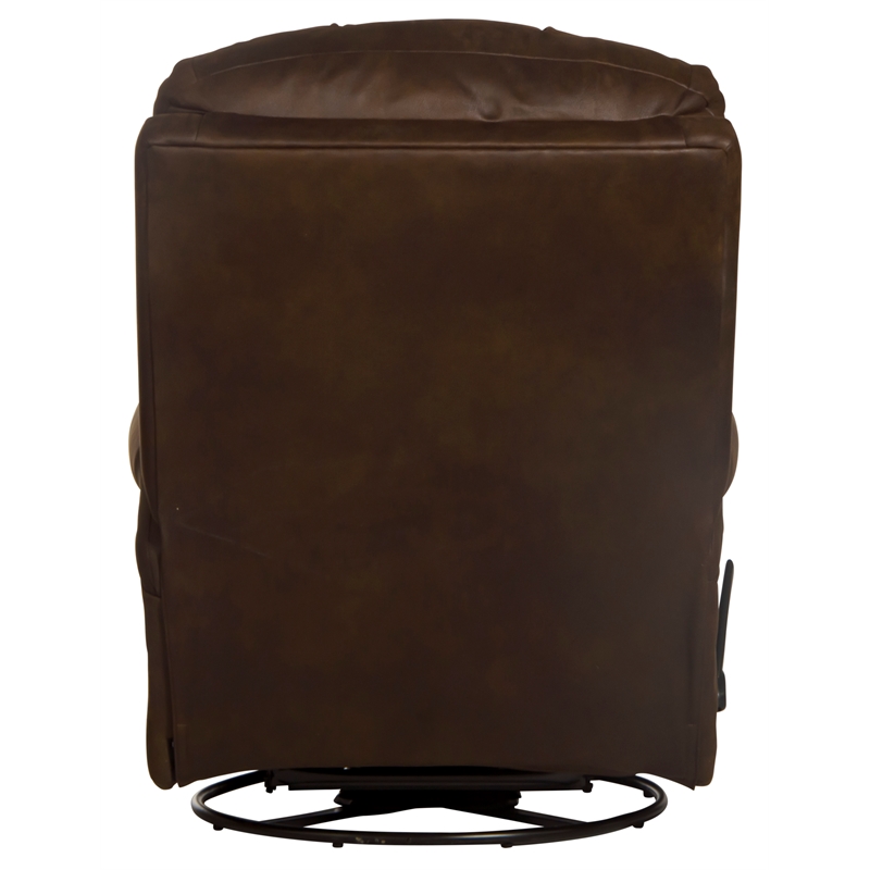 Catnapper Marge Swivel Glider Recliner in Brown Polyester Fabric