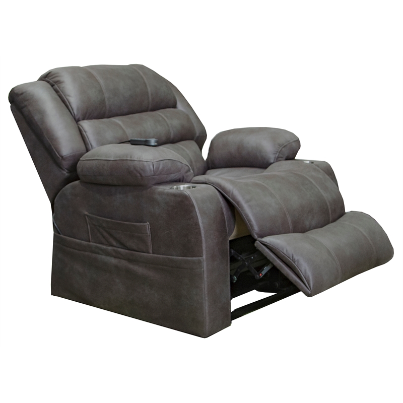 Catnapper Carleson Power Lift Recliner - Heat & Massage in Gray Polyester Fabric