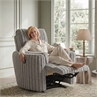 Daydream Swivel Glider Recliner with Faux Fur in Moonstruck Gloucester Gray