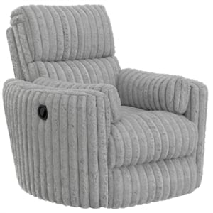 Daydream Swivel Glider Recliner with Faux Fur in Moonstruck Gloucester Gray