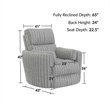 Daydream Swivel Glider Recliner with Faux Fur in Moonstruck Gloucester Gray