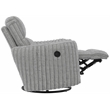 Daydream Swivel Glider Recliner with Faux Fur in Moonstruck Gloucester Gray