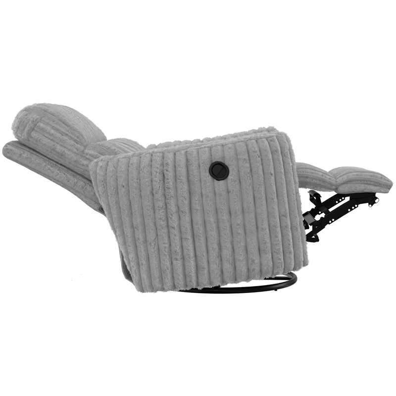 Daydream Swivel Glider Recliner with Faux Fur in Moonstruck Gloucester Gray