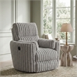 Daydream Swivel Glider Recliner with Faux Fur in Moonstruck Gloucester Gray