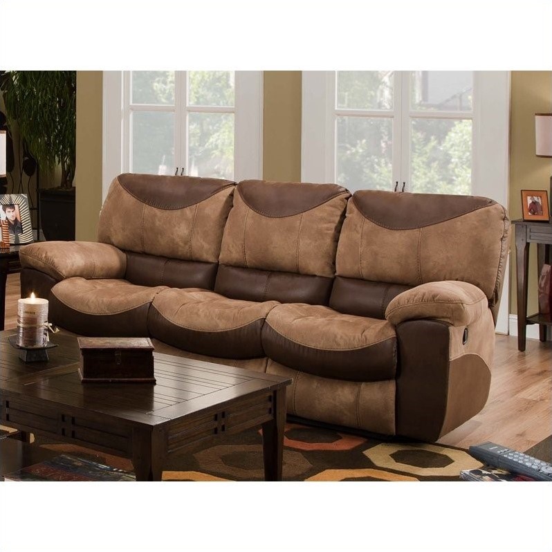 Catnapper Portman Reclining Sofa In Saddle And Chocolate