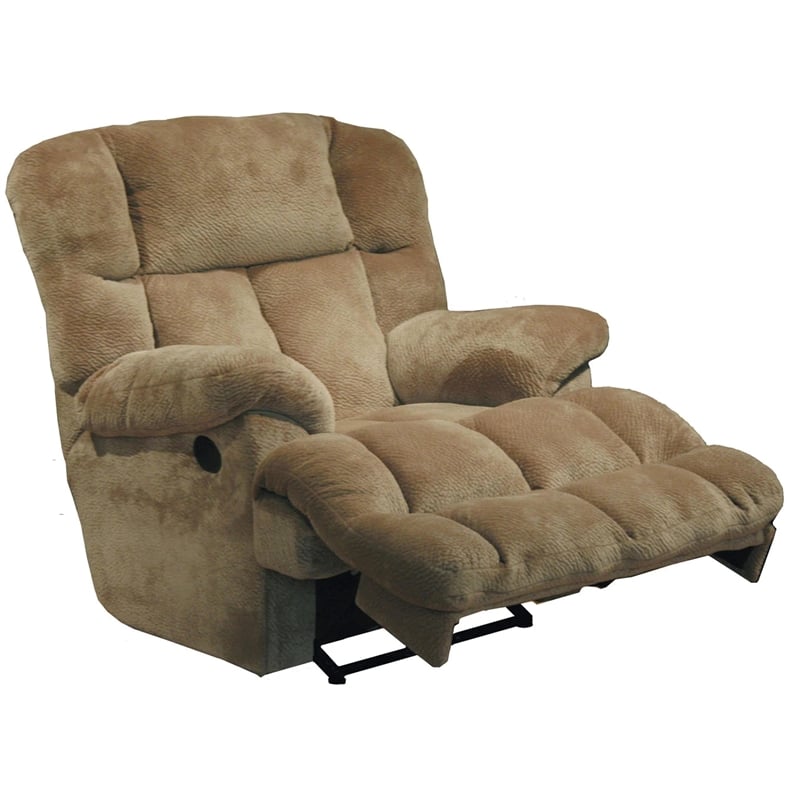 Catnapper Cloud 12 Power Lay Flat Chaise Recliner in Camel