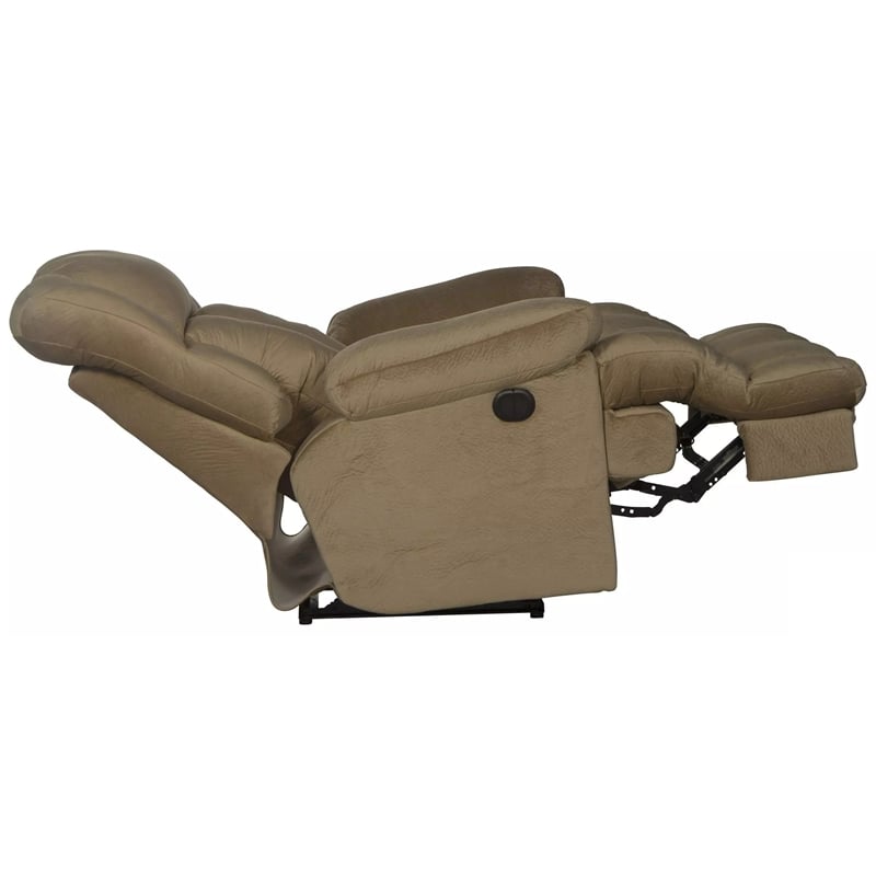Catnapper Cloud 12 Power Lay Flat Chaise Recliner in Camel