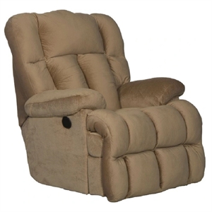 Catnapper Cloud 12 Power Lay Flat Chaise Recliner in Camel