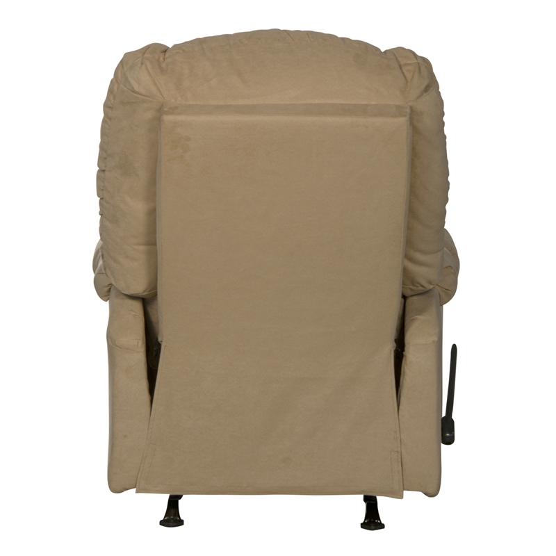 Catnapper Winner Rocker Recliner in Linen Beige Polyester Microfiber Fabric